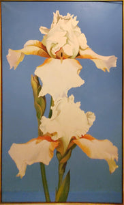 Two Irises on Blue Oil | Lowell Blair Nesbitt,{{product.type}}