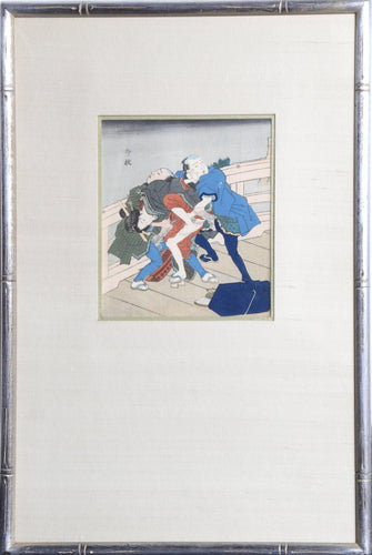 Two Men and a Girl (Erotic) Woodcut | U-Jyo,{{product.type}}