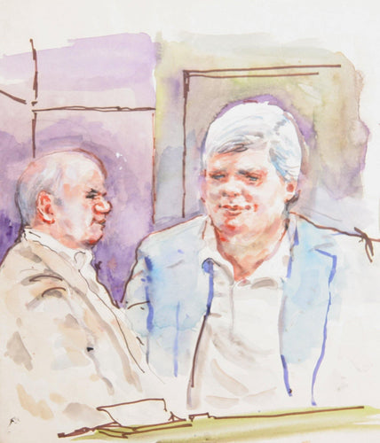 Two Men in Blazers Watercolor | Marshall Goodman,{{product.type}}