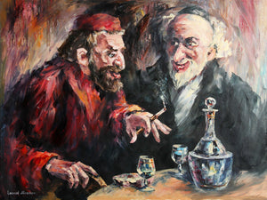 Two Men in Conversation Oil | Leonid Afremov,{{product.type}}