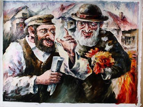 Two Men in the Market Oil | Leonid Afremov,{{product.type}}