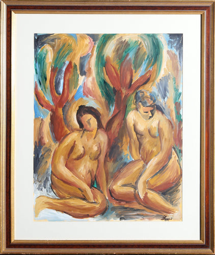 Two Nudes Acrylic | Unknown Artist,{{product.type}}