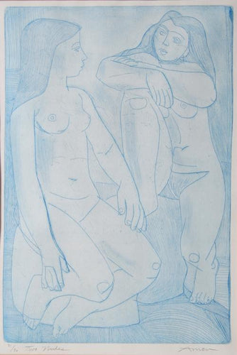 Two Nudes Etching | Irving Amen,{{product.type}}