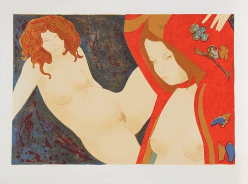Two Nudes Lithograph | Alain Bonnefoit,{{product.type}}