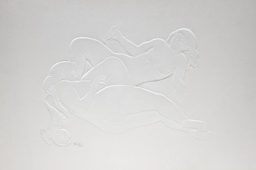 Two Nudes with Fish Etching | Unknown Artist,{{product.type}}