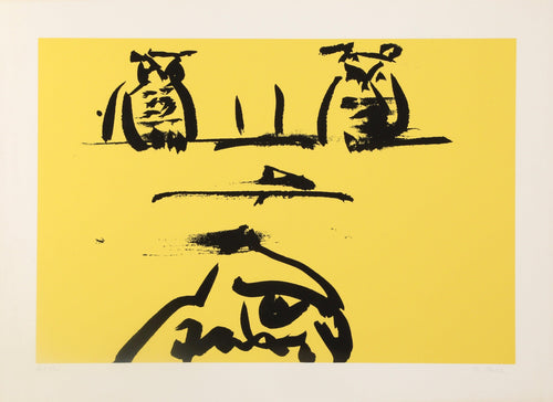 Two Owls Screenprint | Dorothy Heller,{{product.type}}