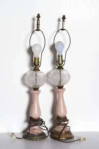 Two Pink Lamps Lighting | Antiques,{{product.type}}