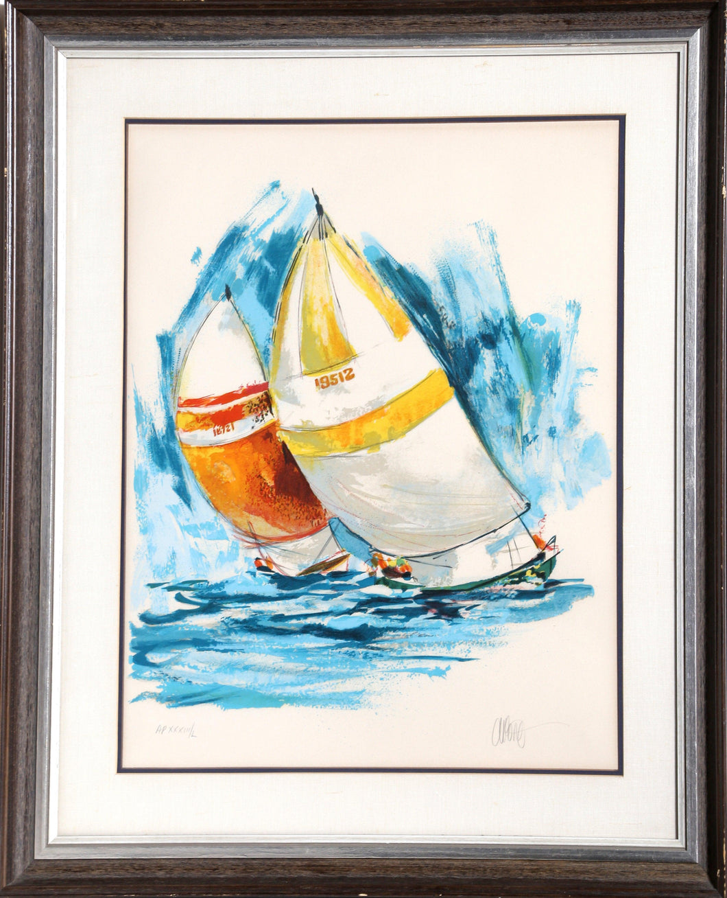 Two Sailboats Lithograph | Wayland Moore,{{product.type}}