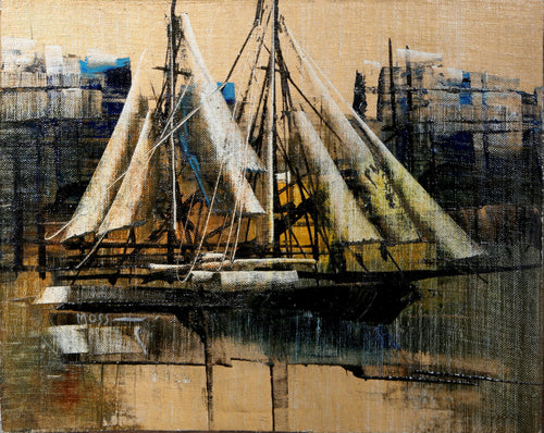 Two Sailboats Oil | Drew Moss,{{product.type}}
