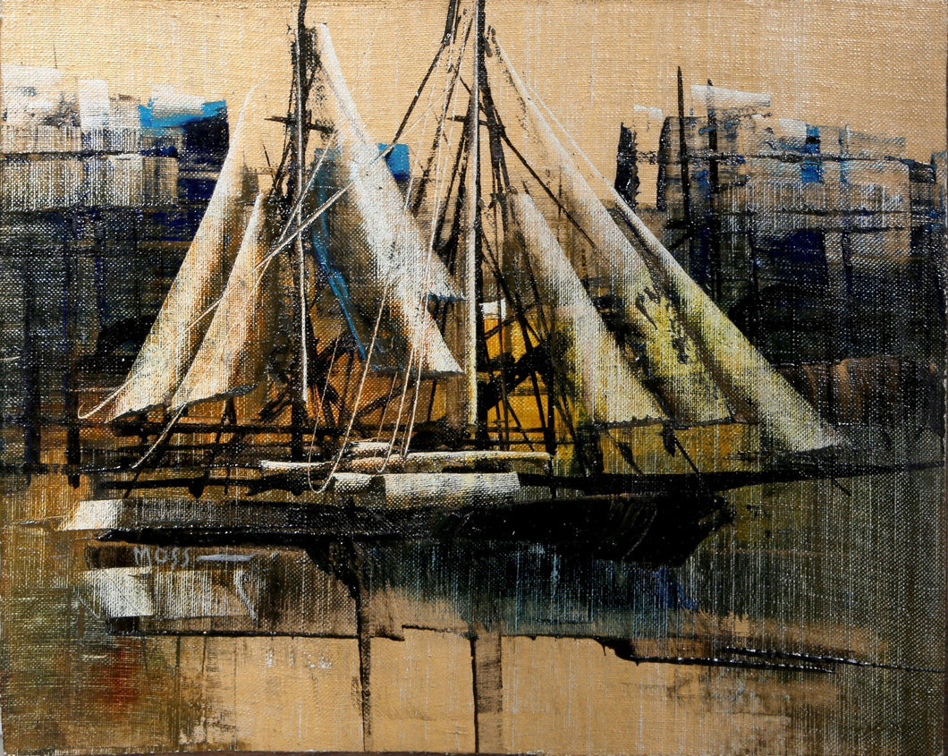 Two Sailboats Oil | Drew Moss,{{product.type}}