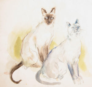 Two Siamese Cats Watercolor | Marshall Goodman,{{product.type}}