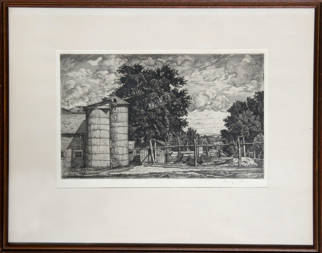 Two Silos Etching | Luigi Lucioni,{{product.type}}