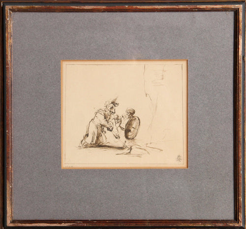 Two Soldiers Etching | Unknown Artist,{{product.type}}