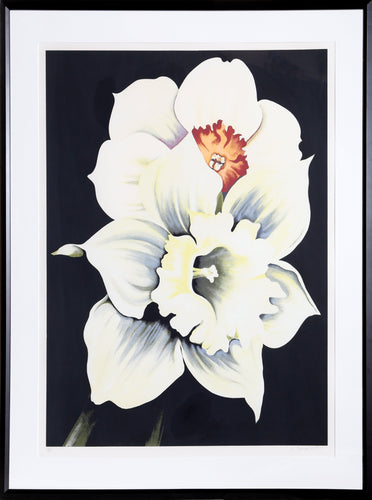 Two White Flowers Screenprint | Lowell Blair Nesbitt,{{product.type}}