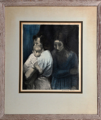 Two Women and Child Lithograph | Raphael Soyer,{{product.type}}