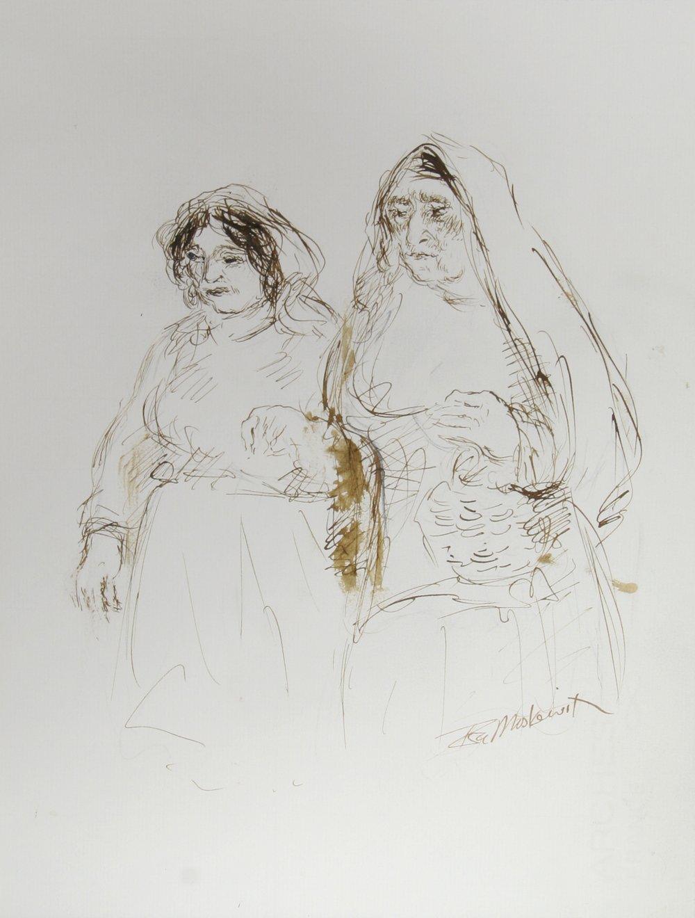 Two Women - II Ink | Ira Moskowitz,{{product.type}}