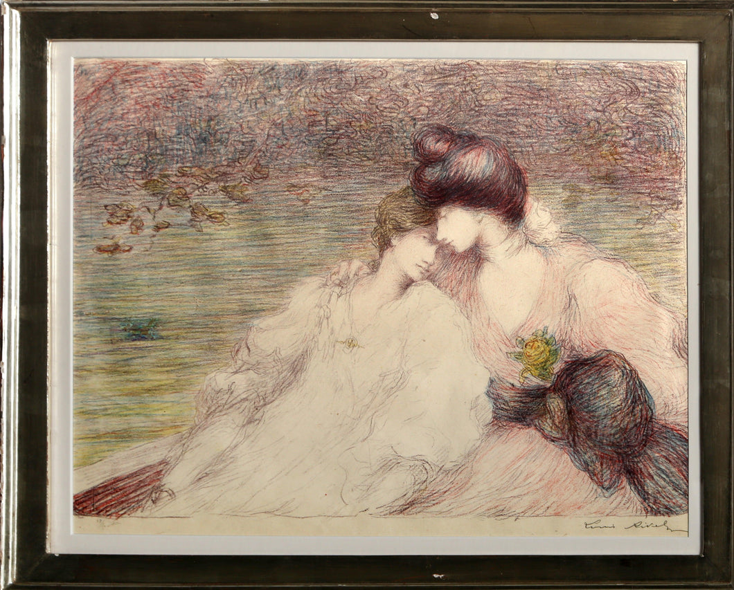 Two Women in Boat Lithograph | Louis Marie Joseph Ridel,{{product.type}}