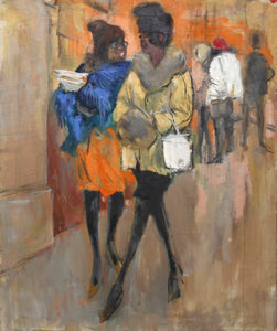 Two Women Walking Oil | Marshall Goodman,{{product.type}}