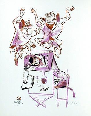 Untitled 2 from the Shtetl Portfolio Lithograph | William Gropper,{{product.type}}