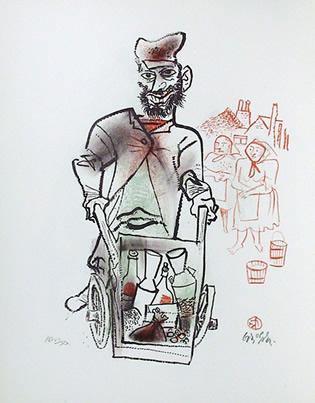 Untitled 3 from the Shtetl Portfolio Lithograph | William Gropper,{{product.type}}