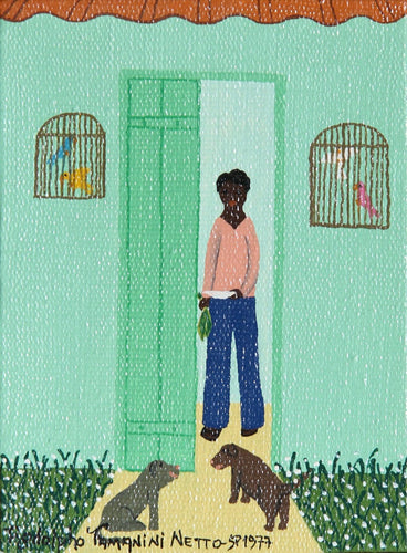 Untitled 3 (Man with Dogs and Birds) Oil | Rodolpho Tamanini Netto,{{product.type}}