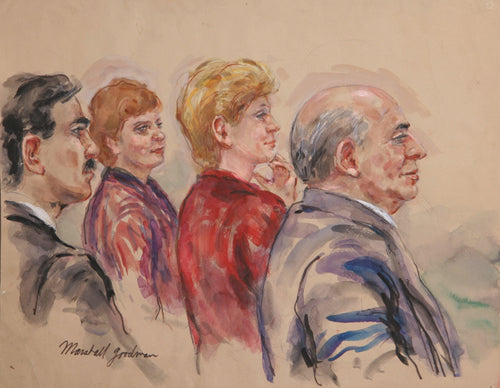 Untitled - 4 Figures, Man Woman Woman Man Watercolor | Marshall Goodman,{{product.type}}