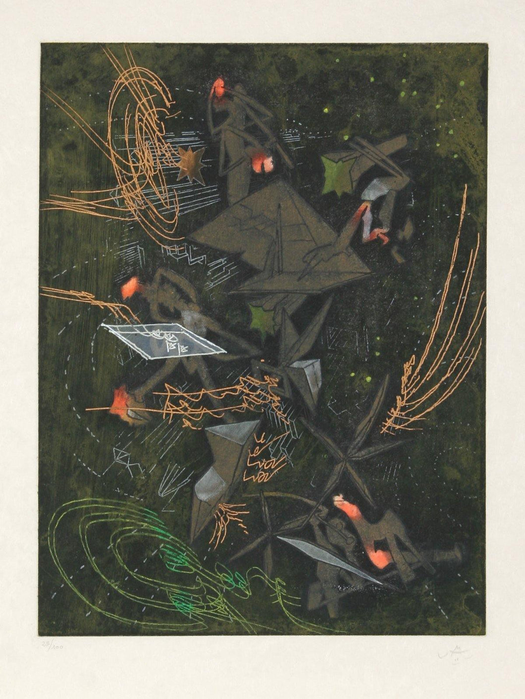 Untitled 5 from Hom'mere V - N'ous Portfolio Etching | Roberto Matta,{{product.type}}