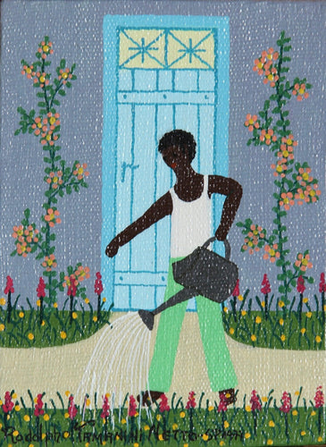 Untitled 9 - Man Watering Flowers Oil | Rodolpho Tamanini Netto,{{product.type}}