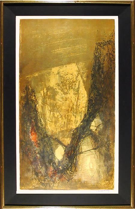Untitled - Abstract in Gold Lithograph | Lebadang (aka Hoi),{{product.type}}