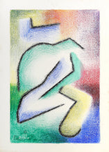 Untitled Abstract in Green, Blue, and Yellow Crayon | Benjamin Benno,{{product.type}}