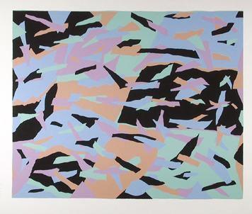 Untitled - Abstract in Pastel and Black Screenprint | Douglas Leichter,{{product.type}}