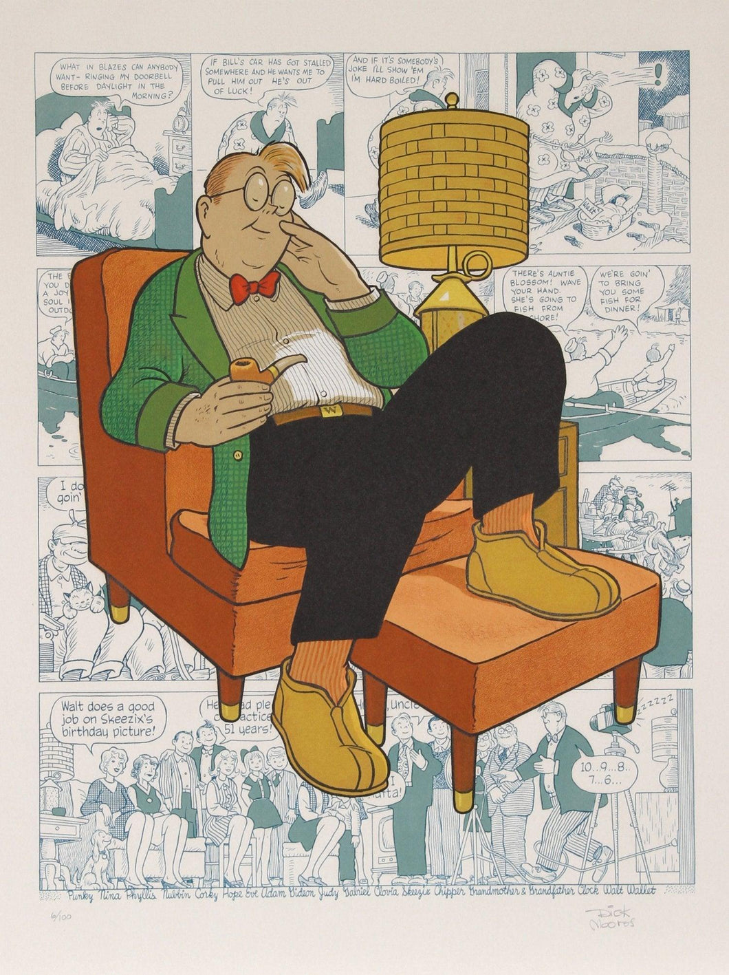 Untitled - Armchair Nap (Gasoline Alley) Lithograph | Dick Moores,{{product.type}}