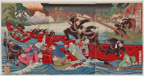 Untitled - Battle Scene 3 Woodcut | Unknown, Japanese,{{product.type}}
