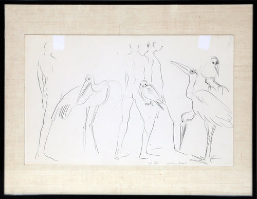 Untitled - Birds and Nudes Lithograph | Mary Frank,{{product.type}}