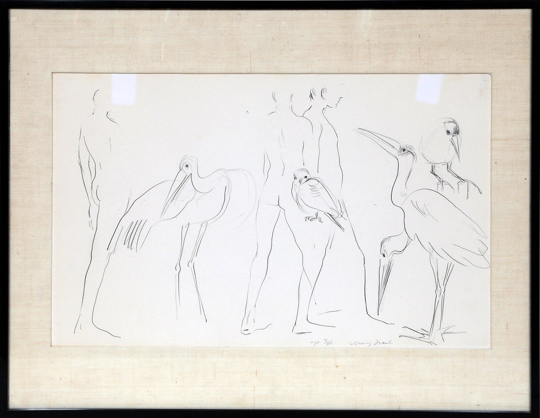 Untitled - Birds and Nudes Lithograph | Mary Frank,{{product.type}}