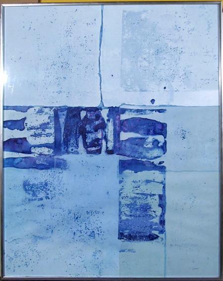 Untitled - Blue Abstract Acrylic | S. Szlenko,{{product.type}}
