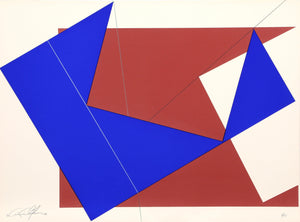 Untitled - Blue and Red Rectangles Screenprint | Cris Cristofaro,{{product.type}}