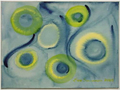 Untitled - Blue and Yellow Abstract Watercolor | Eve Sonneman,{{product.type}}