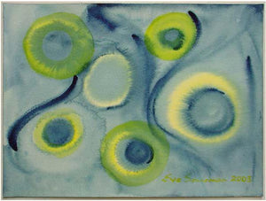 Untitled - Blue and Yellow Abstract Watercolor | Eve Sonneman,{{product.type}}
