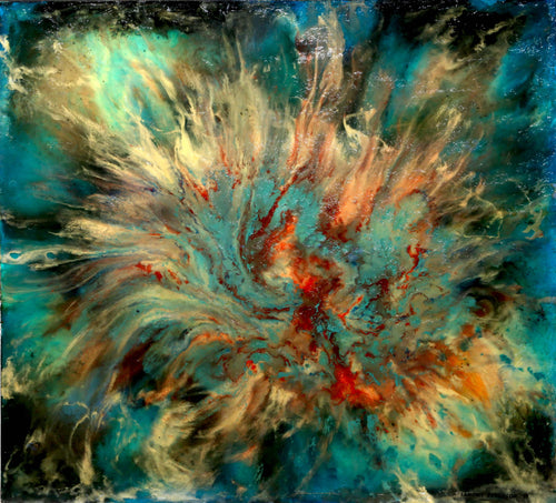 Untitled - Blue Green Abstract Plastic | Lamont Ferguson,{{product.type}}