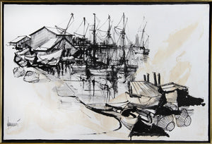 Untitled - Boat Docks Oil | Unknown Artist,{{product.type}}