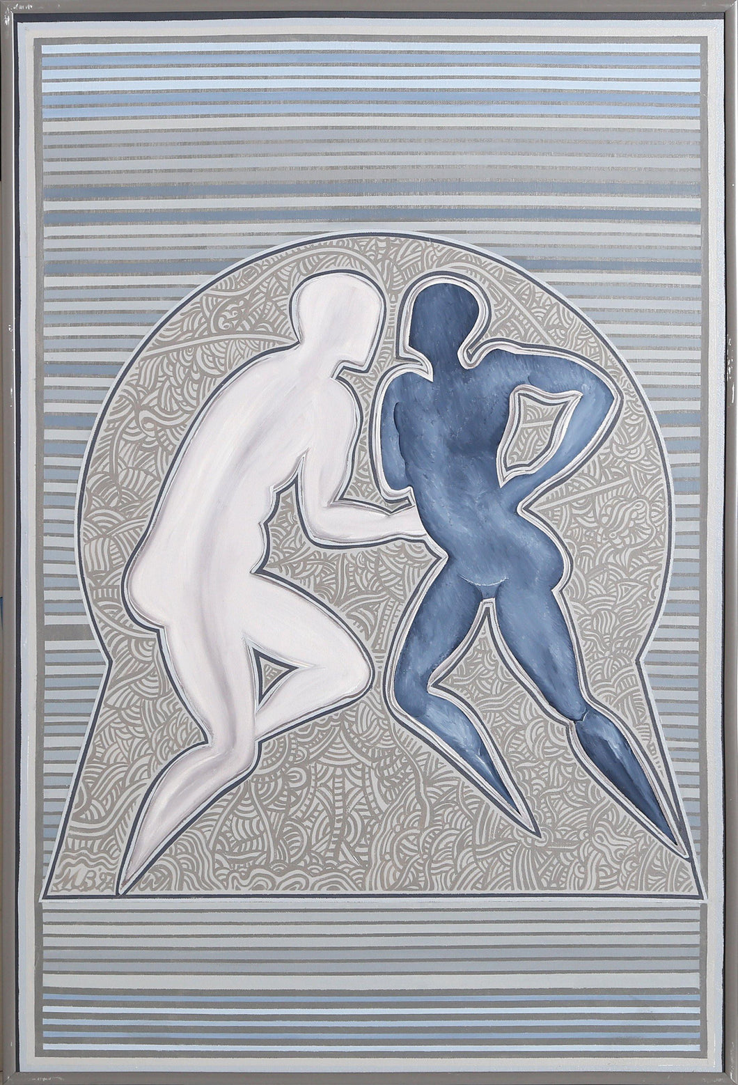 Untitled - Couple (Blue) Acrylic | Martin Barooshian,{{product.type}}