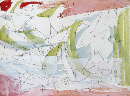 Untitled - Cubist Abstract Watercolor | Dimitri Petrov,{{product.type}}