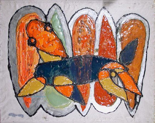 Untitled - Cubist Animal Figure Mixed Media | Alexander Raymond Katz,{{product.type}}