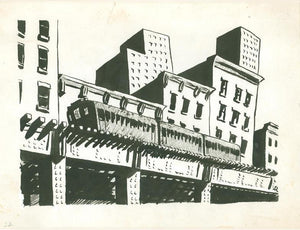 Untitled - Elevated City Train Ink | A. Rothstein,{{product.type}}