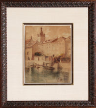Untitled - European Canal Watercolor | Unknown Artist,{{product.type}}