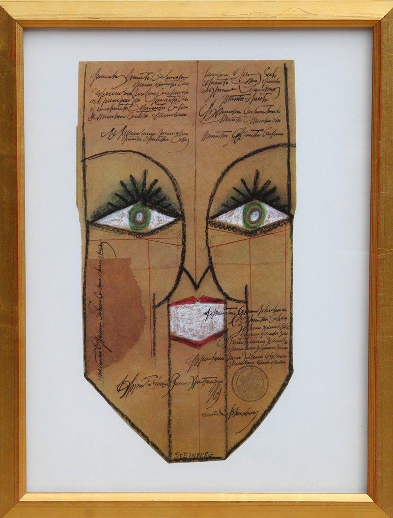 Untitled (Face) Lithograph | Saul Steinberg,{{product.type}}