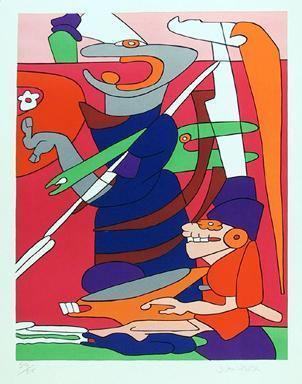 Untitled - Flower Eyes Screenprint | Joan Worth,{{product.type}}