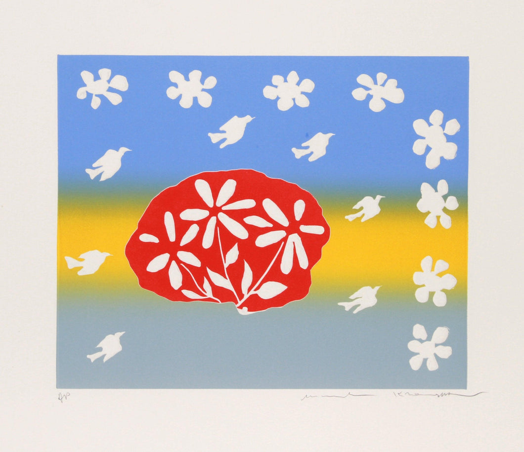 Untitled - Flowers and Birds Etching | Mireille Kramer,{{product.type}}