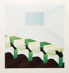 Untitled - Four Green Shapes in Continuous Space Screenprint | Frank Roth,{{product.type}}